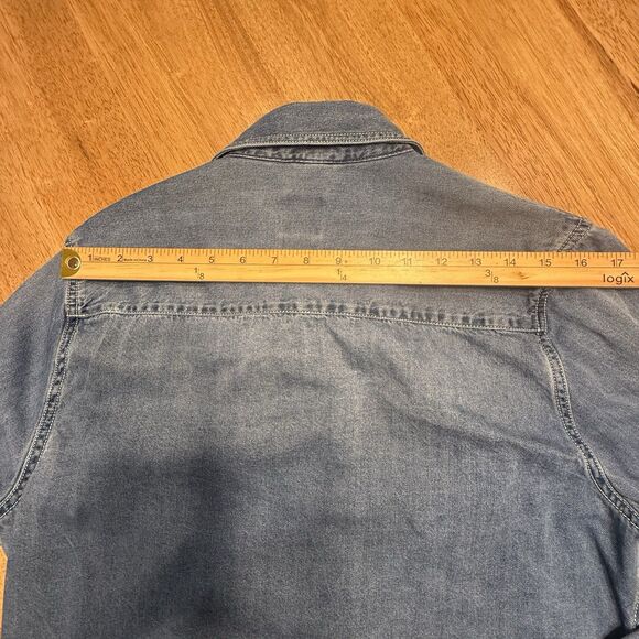 Women’s Denim Pearl Snap Cowboy Western Dark Wash Medium Zara - Picture 8 of 12